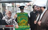 کاروان خادمان حامل پرچم بارگاه ثامن الحجج به قائم شهر رسید